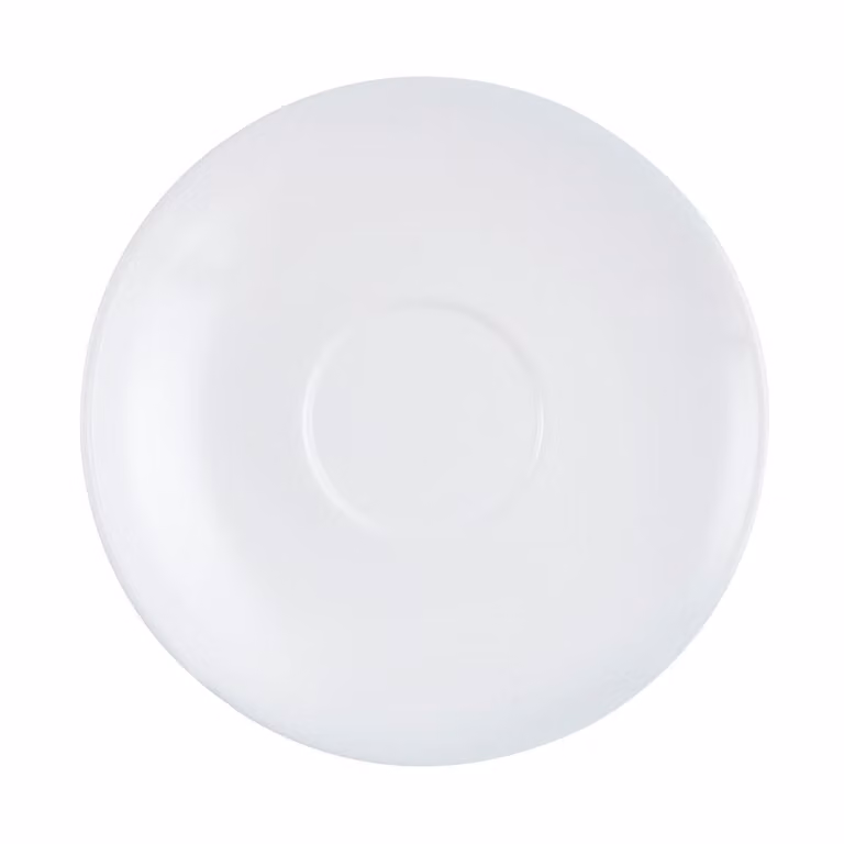 Juego de 6 platos de té Arcoroc Restaurant en vidrio opal blanco de 13 cm, aptos para microondas y lavavajillas