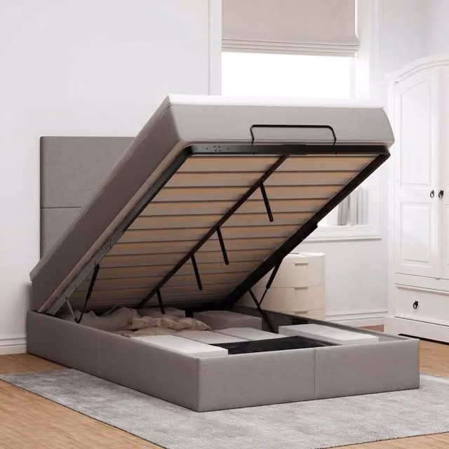 Estructura de cama otomana Maison Exclusive con base abatible y colchón en tela, An/P/Al: 120 x 193 x 280 cm