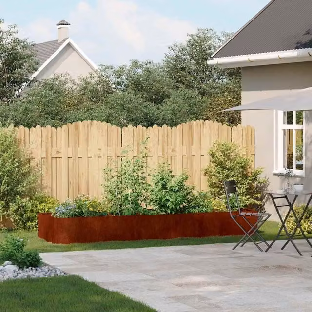Jardinera de acero corten Maison Exclusive en color marrón, An/P/Al: 280 x 80 x 40 cm