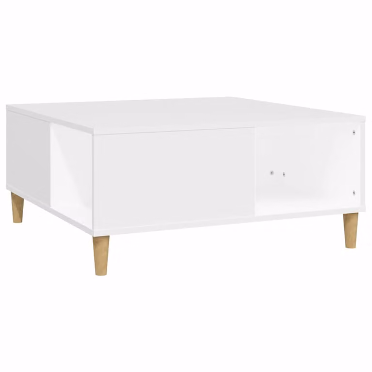 Mesa de centro Maison exclusive de madera blanca con diseño minimalista An/P/Al: 80 x 80 x 36,5 cm