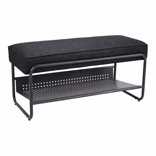 Banco zapatero Helloshop26 negro, An/P/Al: 90 x 37 x 42 cm