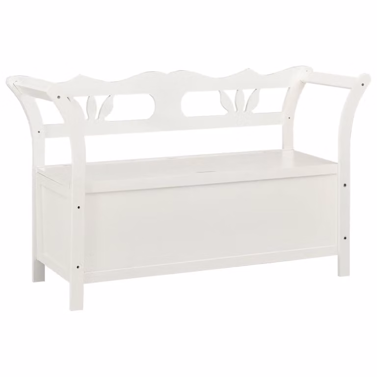 vidaXL Banco de madera maciza de abeto blanco con reposabrazos An/P/Al: 110 x 45 x 75,5 cm