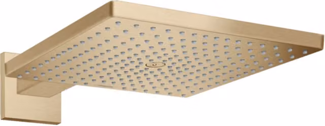 Ducha superior Hansgrohe Raindance E 300 Air 1jet con brazo de ducha en bronce cepillado y diseño cuadrado de pared