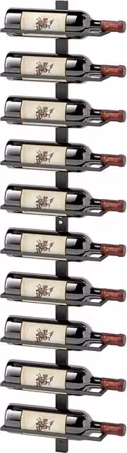 Portabotellas de pared NORTHIX de metal negro mate para 10 botellas