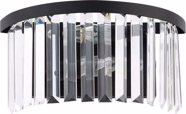 Aplique de pared Nowodvorski Lighting 7633 de cristal transparente y metal negro con casquillo E14