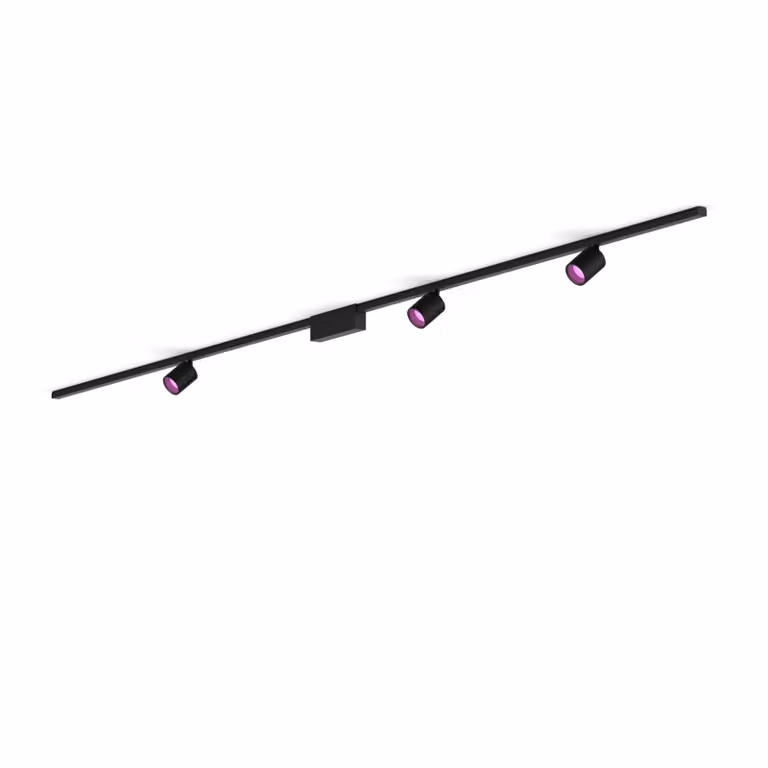 Kit de base de techo recto Philips Hue Perifo con 3 focos en color negro