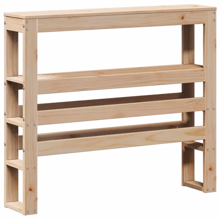 Cabecero de cama con estantes de madera maciza de pino vidaXL, color marrón, 90 x 190 cm