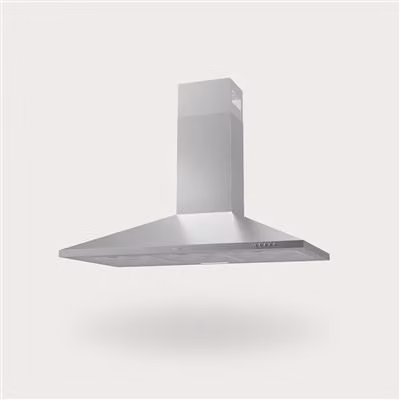 Campana extractora de techo Evvo CE25 Pyramid en acero inoxidable, Ancho: 90 cm, 350 m³/h, con filtro de carbón activo, luz LED y modo recirculación, color gris plata