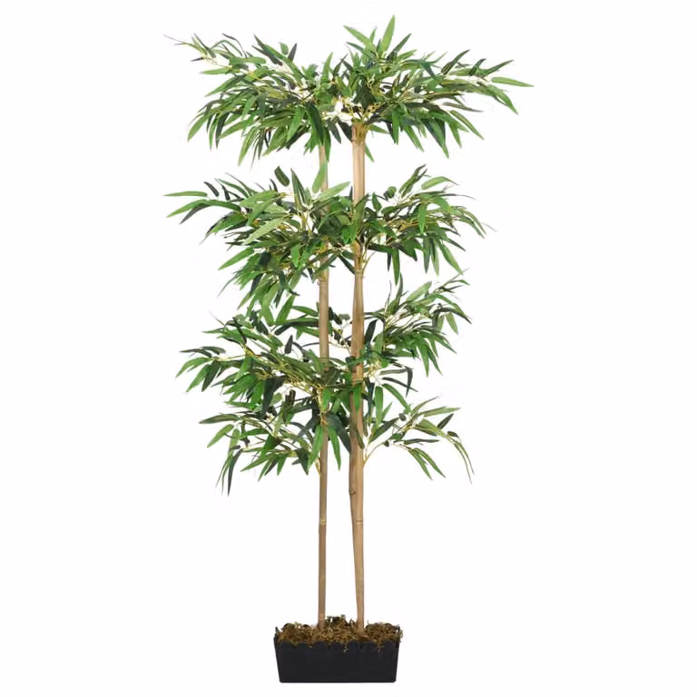 Árbol de bambú artificial verde vidaXL con 988 hojas, Altura: 150 cm