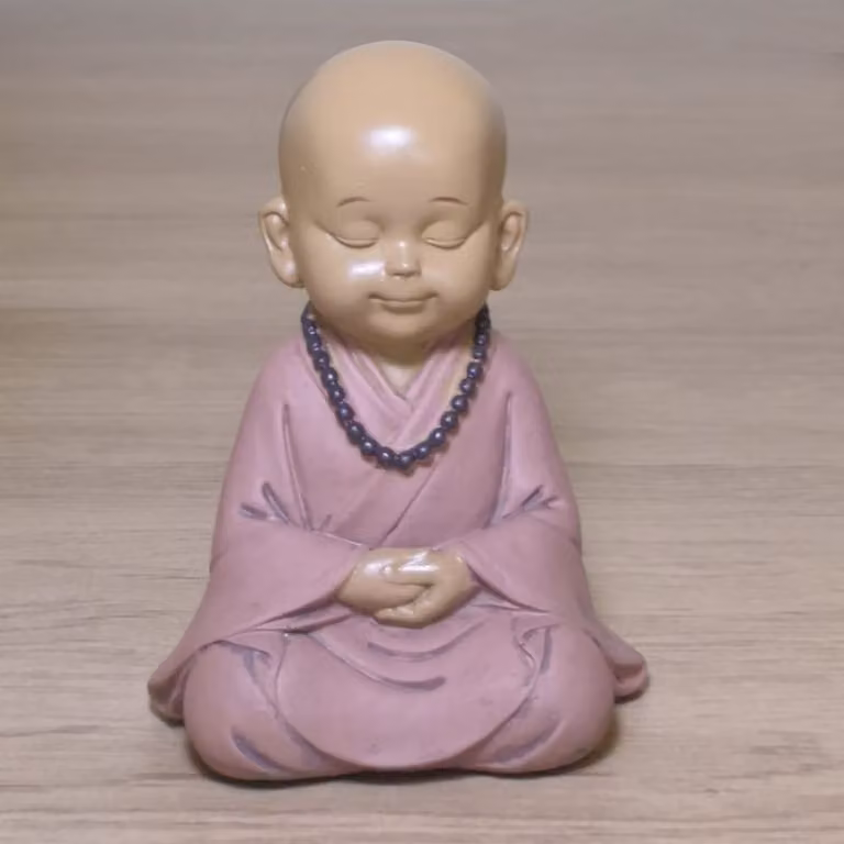 Estatuilla de Buda Zen'Light para decoración Feng Shui de color rosa, Altura: 11 cm