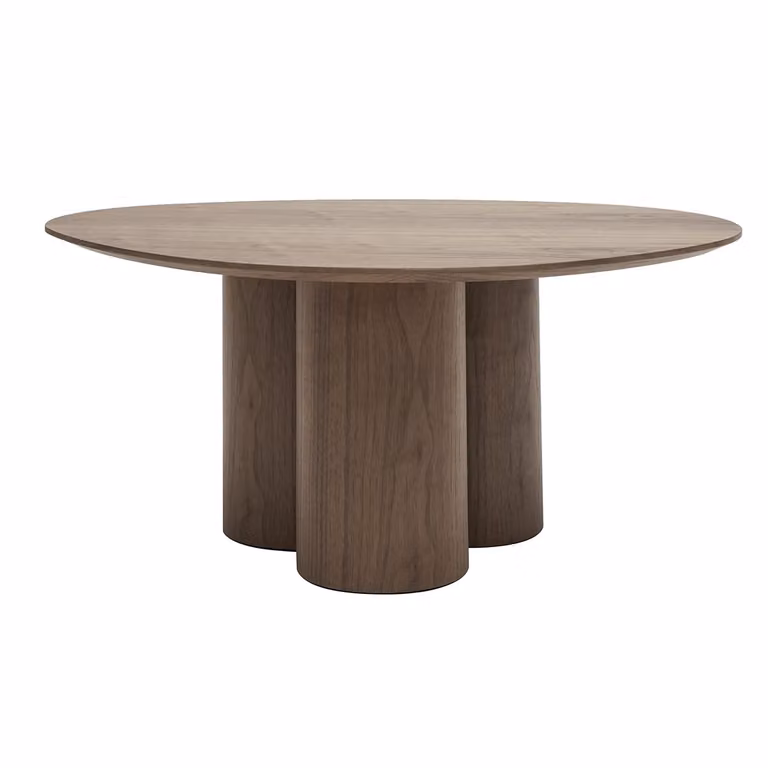 Mesa de centro ovalada Miliboo Hollen en color nogal