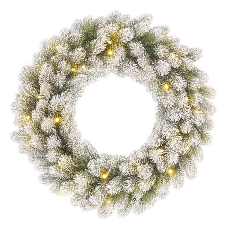 Corona decorativa de Navidad Nagoya de Black Box Trees, color verde, forma redonda, An/An/Al: 12 x 12 x 12 cm