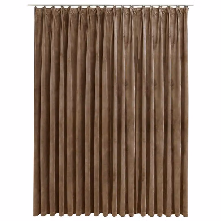 Cortina opaca de terciopelo vidaXL con ganchos, color beige, An: 290 cm, Al: 245 cm