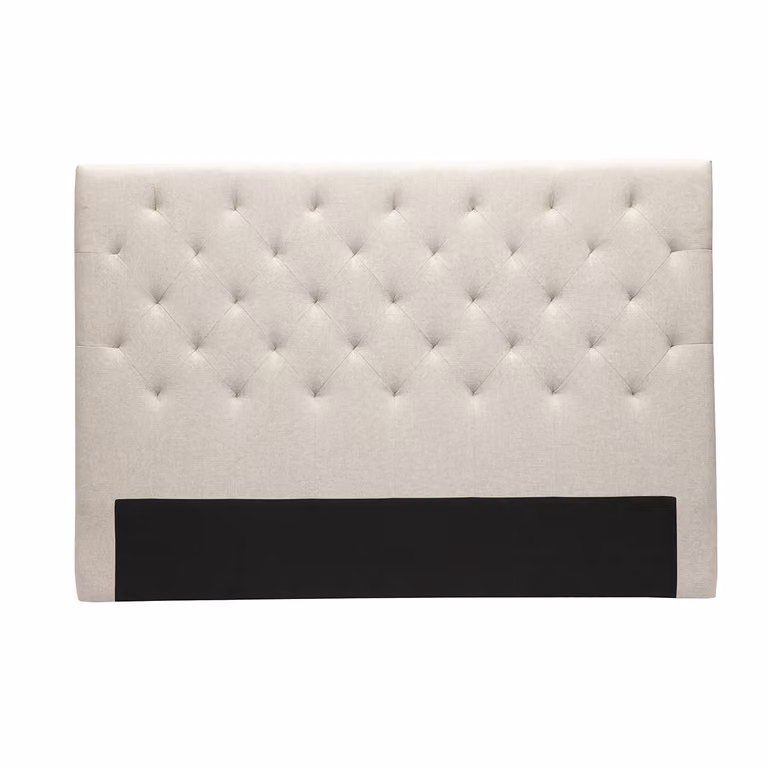 Cabecero de madera tapizado ENGUERRAND en beige o gris para cama de 160 cm