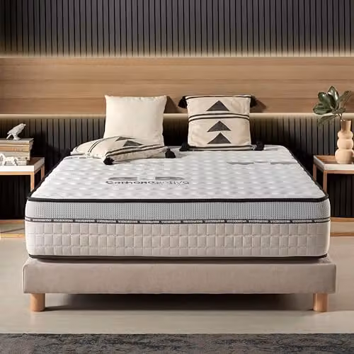 Colchón viscoelástico Naturalex Visco-Carbone con regulación de temperatura, 7 zonas y diseño reversible, An/P: 140 x 200 cm, Altura: 26 cm