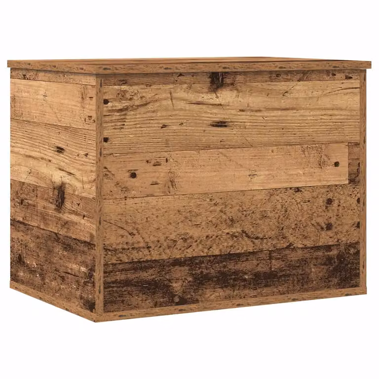 Caja de almacenamiento con tapa de madera envejecida vidaXL, color marrón, An/P/Al: 60 x 42 x 46 cm