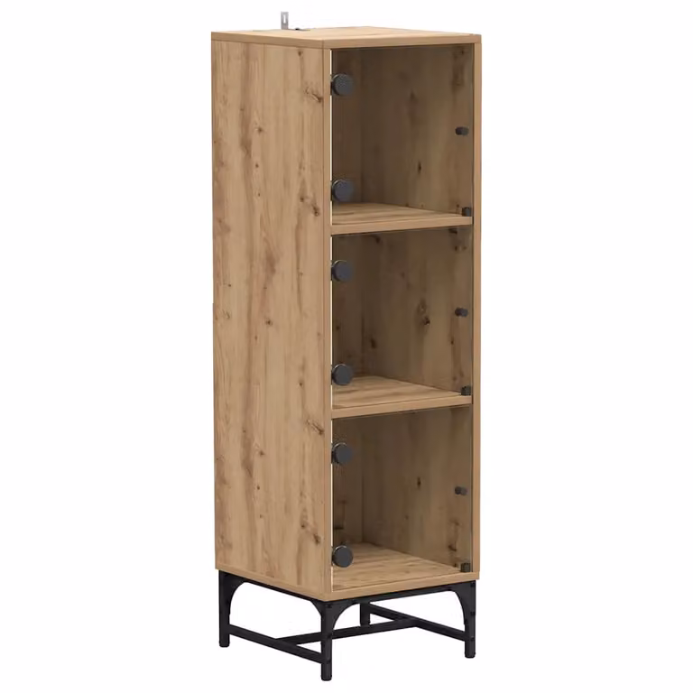 Aparador de madera vidaXL en color roble marrón, diseño minimalista, An/P/Al: 117 x 35 x 37 cm