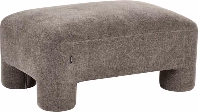 Otomana rectangular Beliani tapizada en tela de terciopelo marrón con estilo retro para salón