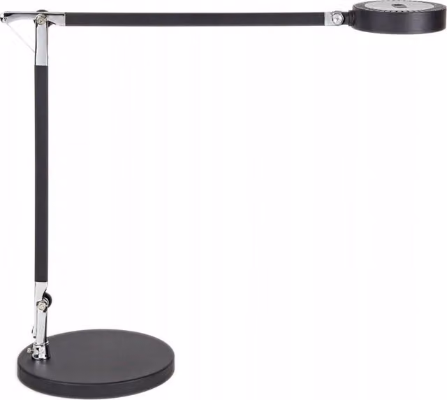 Lámpara de mesa LED Naga Maulgrace negra ajustable de metal y aluminio con diseño minimalista