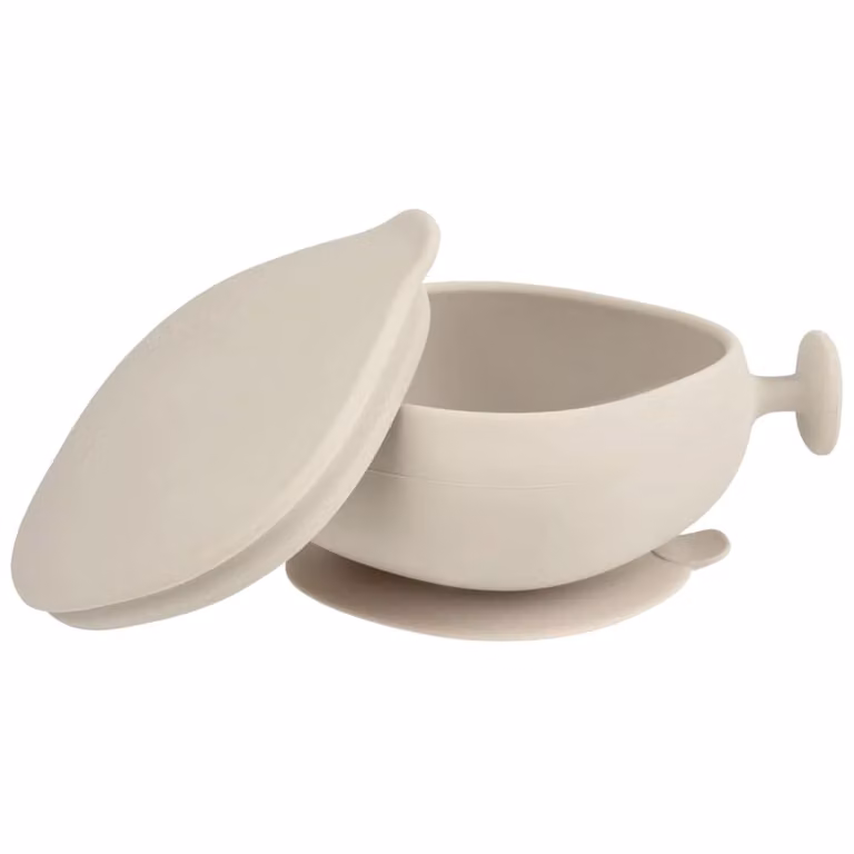 Bol con ventosa B.Box de silicona libre de BPA apto para microondas y lavavajillas disponible en beige, azul, rosa y verde