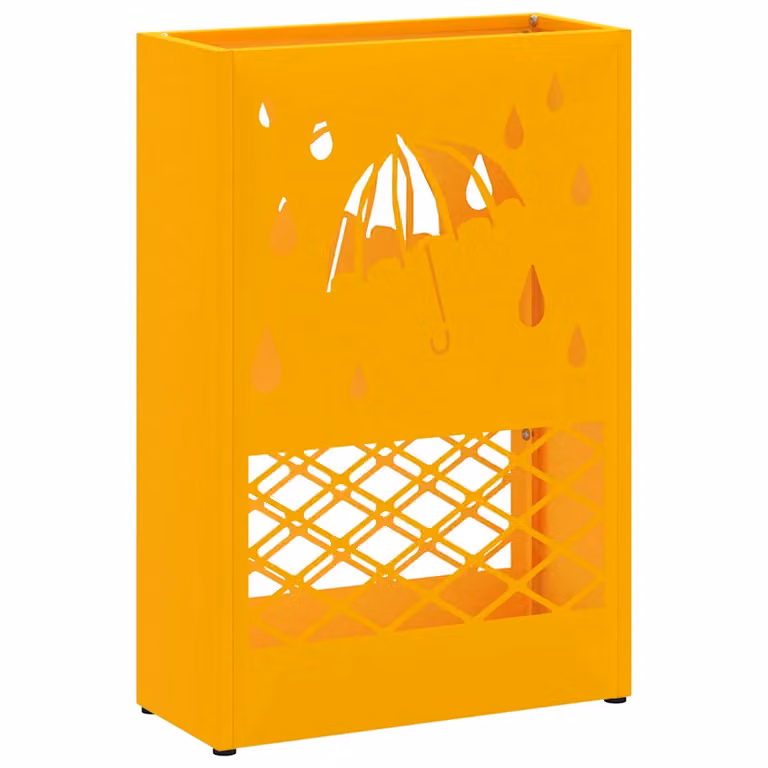 Soporte para paraguas de lluvia vidaXL en metal color amarillo mostaza