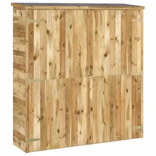 Cobertizo para jardín Helloshop26 de madera de pino sólido, color marrón, An/P/Al: 163 x 50 x 171 cm