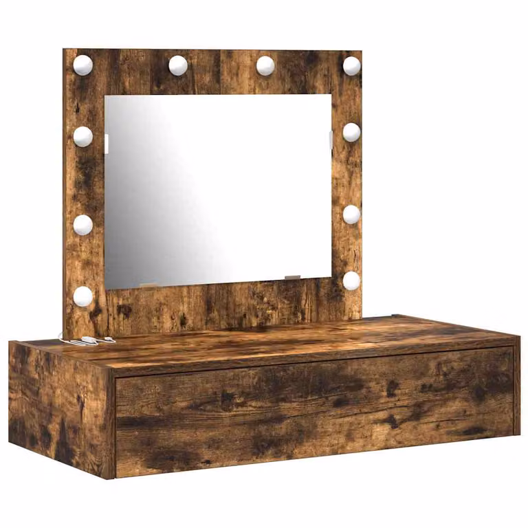 Mesa tocador colgante vidaXL de madera en color roble marrón con acabado mate y diseño moderno An/P/Al: 40 x 40 x 70 cm