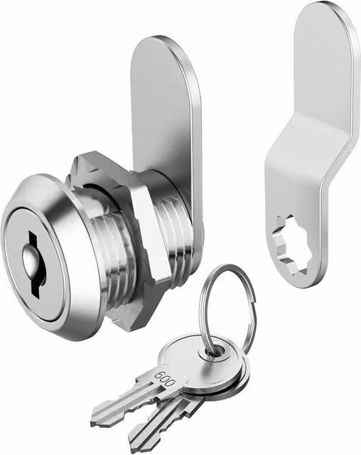 Cerradura para buzón de acero inoxidable color plata con rotación de 90 grados, tuerca de leva y 2 llaves para cajones, armarios y cómodas