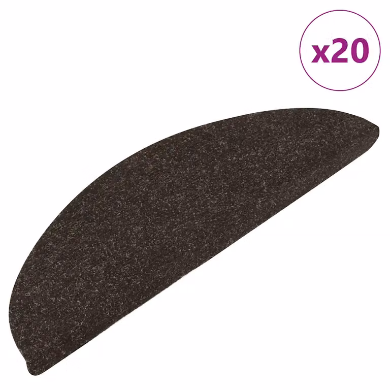 Pack de 20 alfombrillas autoadhesivas para escalera vidaXL de fieltro, antideslizantes y absorbentes de sonido, color antracita, An/P/Al: 56 x 17 x 3 cm
