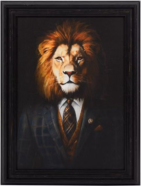Lienzo de pared Atmosphera Créateur D'Intérieur con ilustración abstracta de animales, multicolor y negro, An/P/Al: 30 x 40 cm