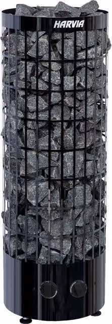 Calefactor eléctrico para sauna Harvia Cilindro PC70 de 6.8 kW con control integrado en acero negro