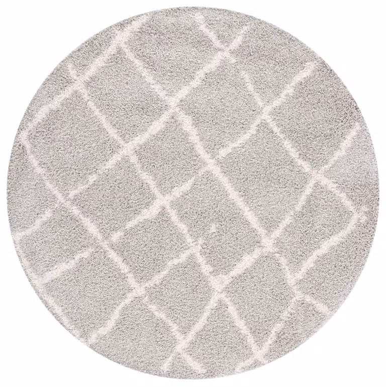 Alfombra redonda Safavieh de polipropileno con diseño abstracto moderno en gris y beige, Diámetro: 155 cm