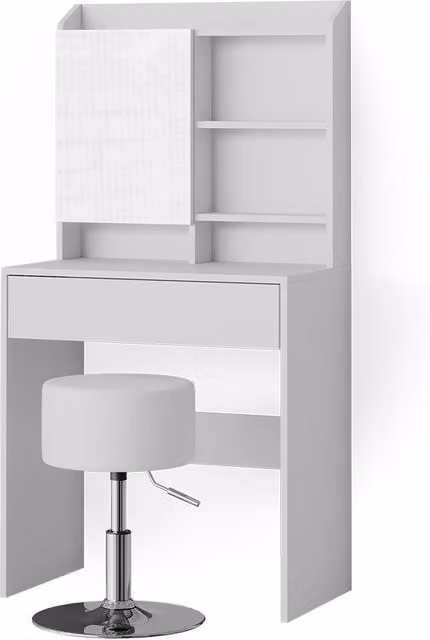 Tocador Vicco Laura blanco con taburete ajustable para dormitorio
