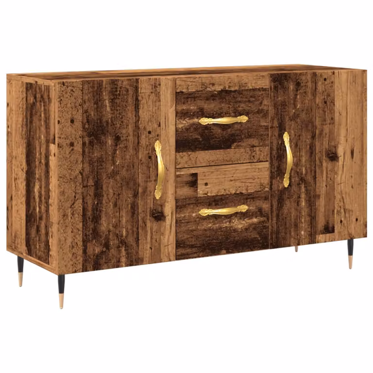 Aparador moderno vidaXL de madera de ingeniería envejecida y metal en color marrón, An/P/Al: 100 x 36 x 60 cm