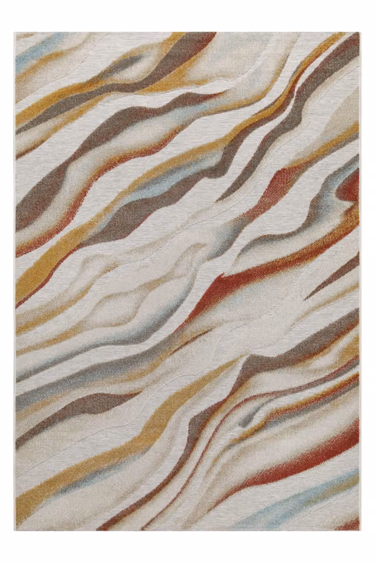 Alfombra Wecon Home de estilo vintage y diseño floral para interior y exterior, multicolor y beige, An/P: 300 x 400 cm