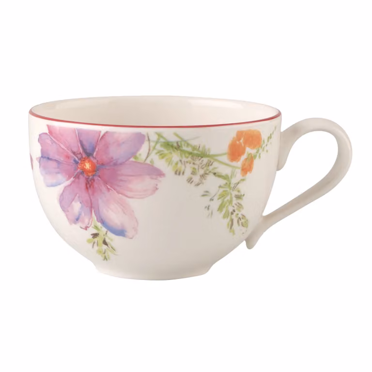 Taza de desayuno Mariefleur Basic de Villeroy & Boch en porcelana, blanco y multicolor, 390 ml
