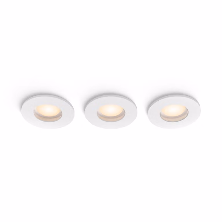 Pack de 3 Philips Hue White Ambiance Downlight Empotrable Adore para Baño, LED, Blanco