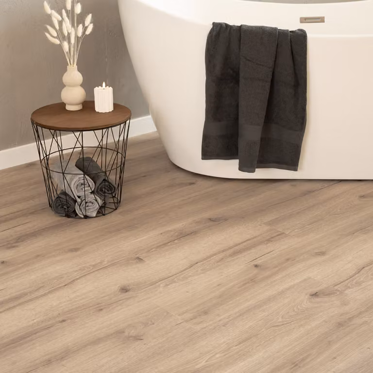 Suelo vinílico clic Home Deluxe ROMIA Roble Crema con reducción de sonido de impacto - 5 m²