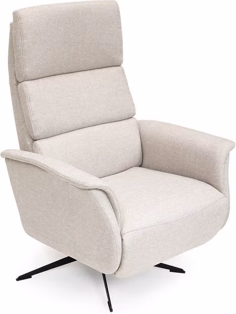 Sillón relax manual Clint de El Corte Inglés con tapicería de tela y espuma fría en colores gris o beige