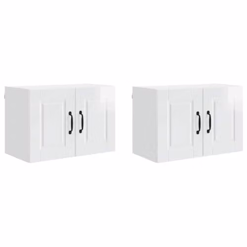 Armario de pared moderno para cocina Helloshop26 en color blanco con puertas batientes y estantes internos, An/P/Al: 60 x 31 x 40 cm