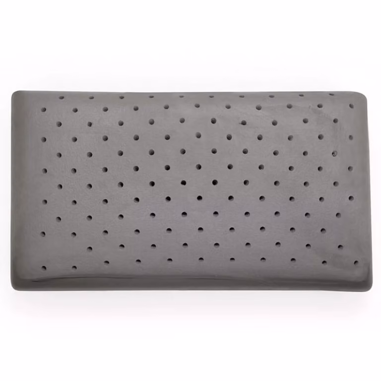 Almohada de viscoelástica con carbono Colchones Aznar, transpirable y de firmeza media, color blanco, Ancho: 105 cm