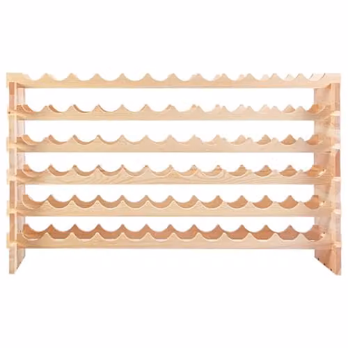 Estantería para vino modular Helloshop26 de madera de pino natural en color beige, An/P/Al: 119 x 29 x 71,5 cm
