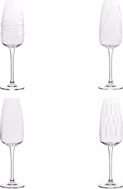 Juego de 4 copas de champán de cristal Talia de Atmosphera en color transparente