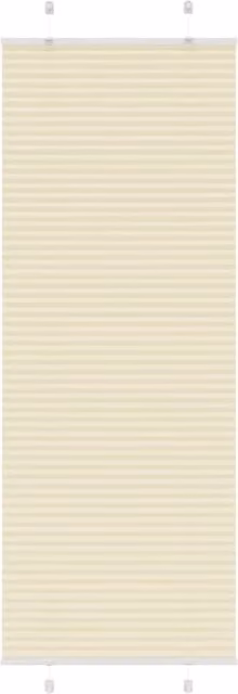 Estor plisado SYFAX de poliéster semitransparente color beige, An/Al: 75 x 200 cm