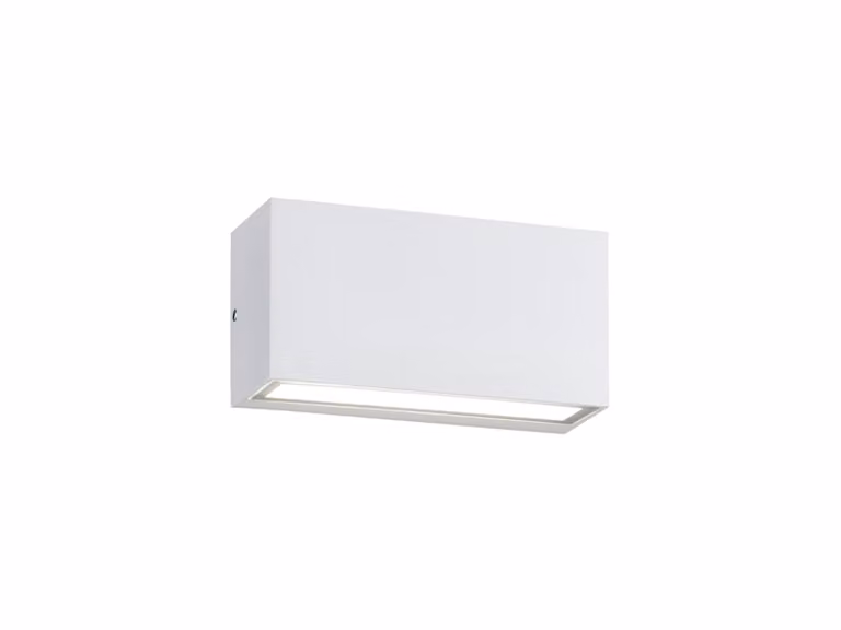 Lámpara de pared de exterior Trio Trent LED Up/Down en aluminio blanco mate con protección IP65