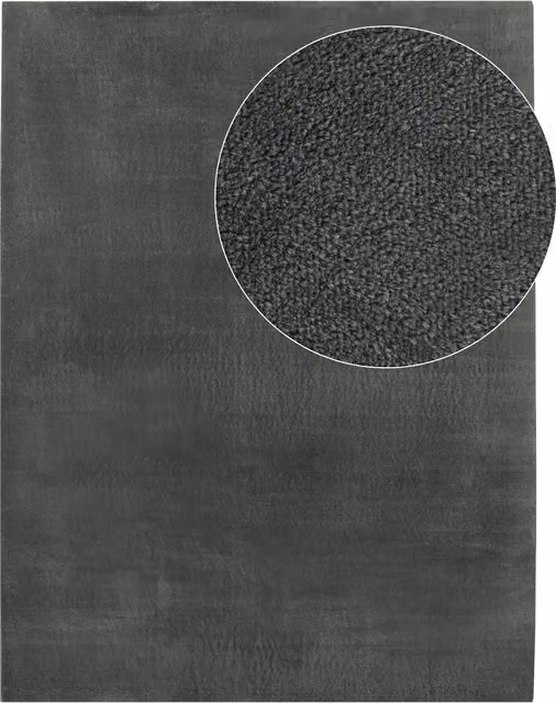 Alfombra Calissa de color antracita, diseño moderno y rectangular, An: 60 cm, Al: 100 cm