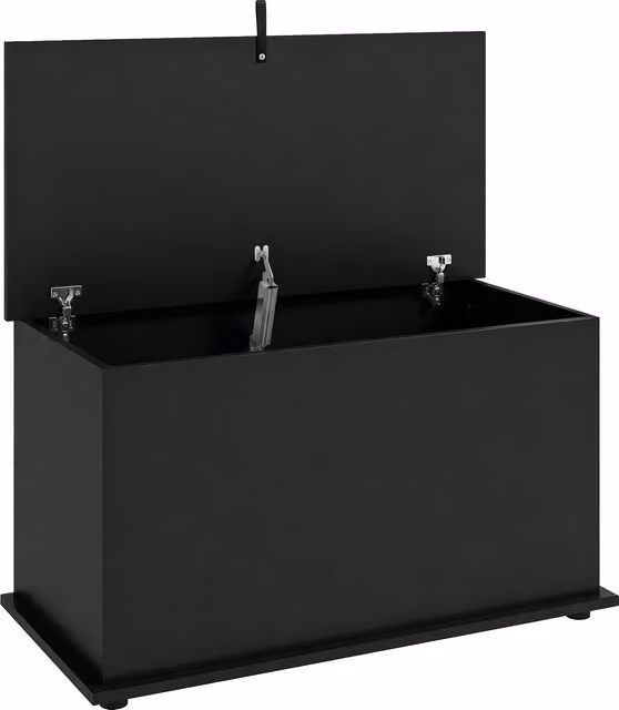 Baúl de almacenaje HOMCOM de 102L con bisagra de seguridad, estilo moderno en color negro, ideal para pasillo, dormitorio o salón, An/P/Al: 80 x 40 x 45 cm
