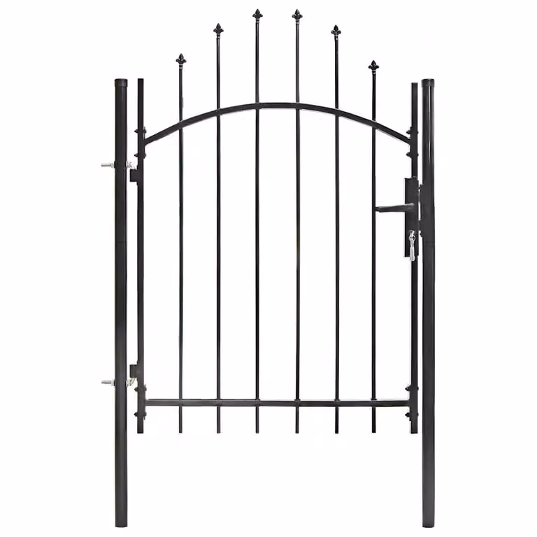 Puerta de jardín de acero vidaXL Woerden color negro An/Al: 100 x 100 cm