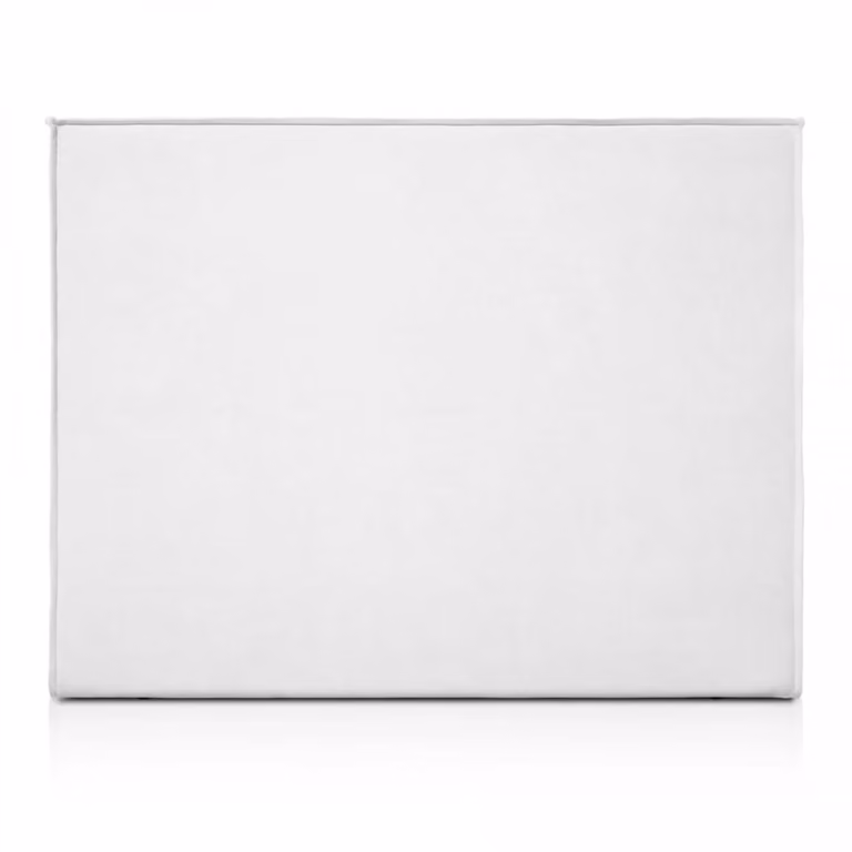 Cabecero tapizado Morfeo de estilo escandinavo en color blanco para cama de 200 cm, An/P/Al: 210 x 120 x 8 cm