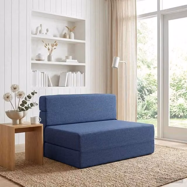 Sofá cama plegable azul de tela vidaXL An/P/Al: 70 x 72 x 60 cm